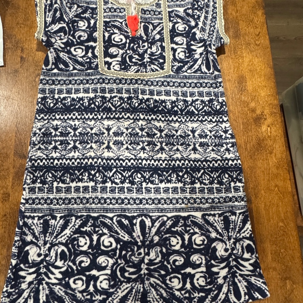 Crewcuts Terry Beach CoverUp Dress NWT Navy and White